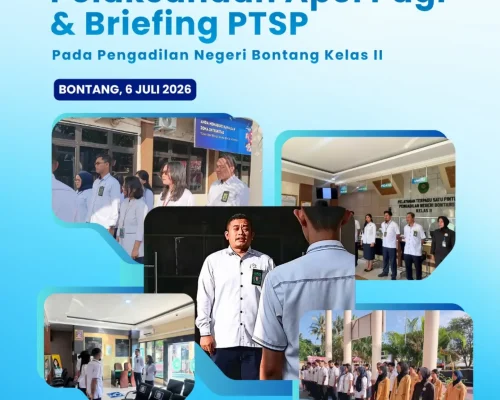 PENGADILAN NEGERI BONTANG GELAR APEL PAGI DAN BRIEFING PTSP DEMI PENINGKATAN DISIPLIN SERTA KUALITAS PELAYANAN.