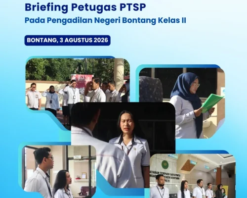 Mengawali pelaksanaan tugas pada awal bulan Agustus 2026, Pengadilan Negeri Bontang Kelas II melaksanakan Apel Pagi yang diikuti oleh seluruh aparatur Pengadilan Negeri Bontang.