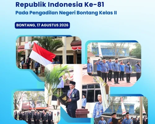 Pelaksanaan Upacara HUT Kemerdekaan Republik Indonesia ke-81 di Pengadilan Negeri Bontang.