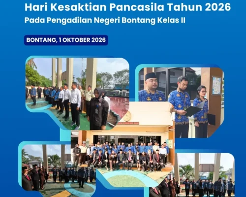 Pengadilan Negeri Bontang menggelar Upacara Bendera dalam rangka memperingati Hari Kesaktian Pancasila Tahun 2026.