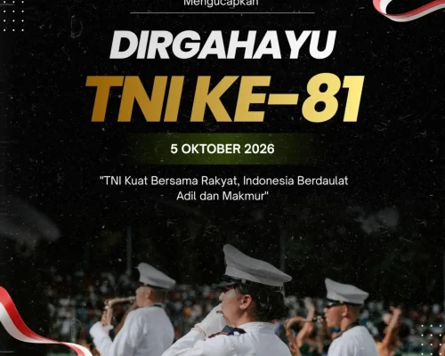 Selamat memperingati Hari Ulang Tahun ke-81 Tentara Nasional Indonesia (TNI).